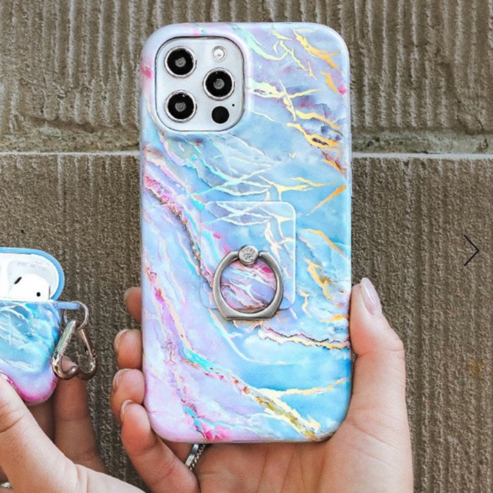 HOLO MOONSTONE MARBLE IPHONE CASE - IPHONE 16 PRO MAX